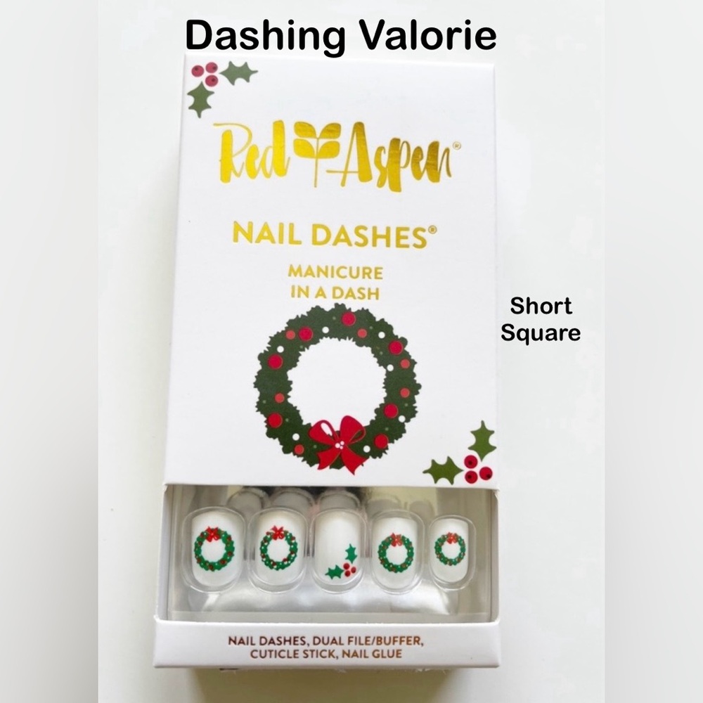 Red Aspen Nail Dashes, Dashing Valorie Short Square. NIB